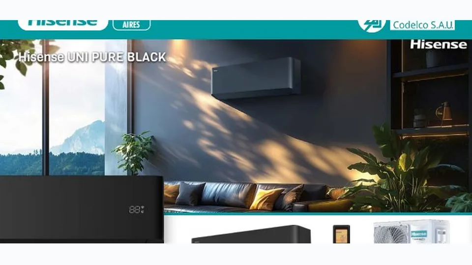 Hisense Uni Pure Black, imagen de la gama del catálogo técnico
